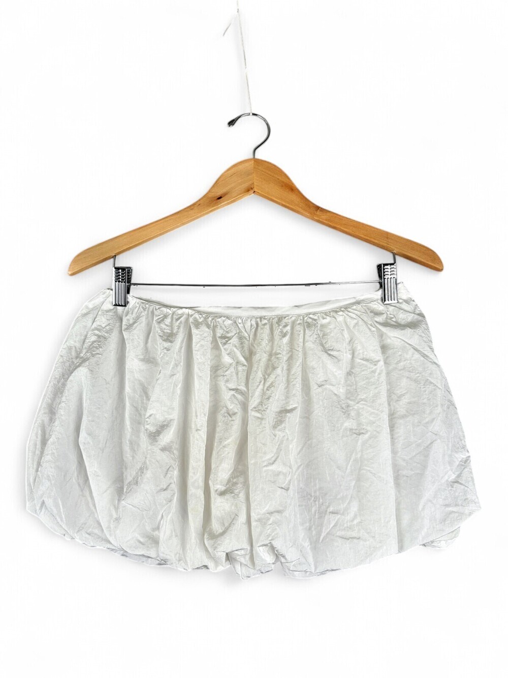 Edikted White Bubble Mini Skirt S Elastic Waist